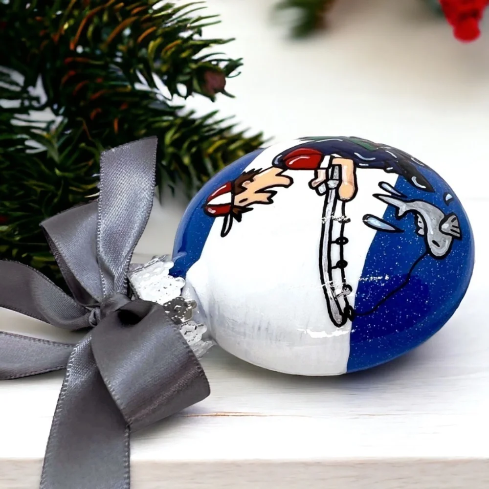 Fisherman Christmas Ornament, Personalized Holiday Gift for Fishing Enthusiasts